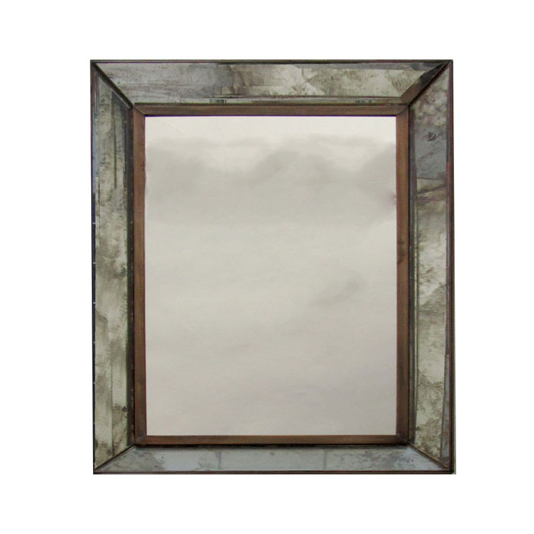 Aged Mirror on Mirror- Rectangular (64cm x 54cm)