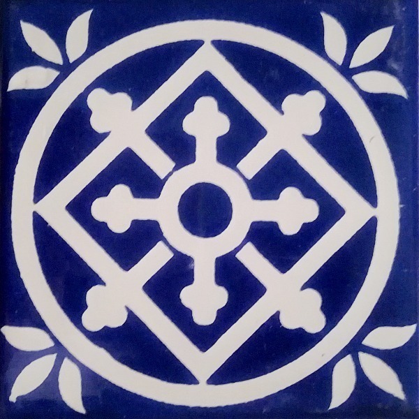 Mexican Talavera Tile - AMT 004 Blue (15,5cm x 15,5cm)