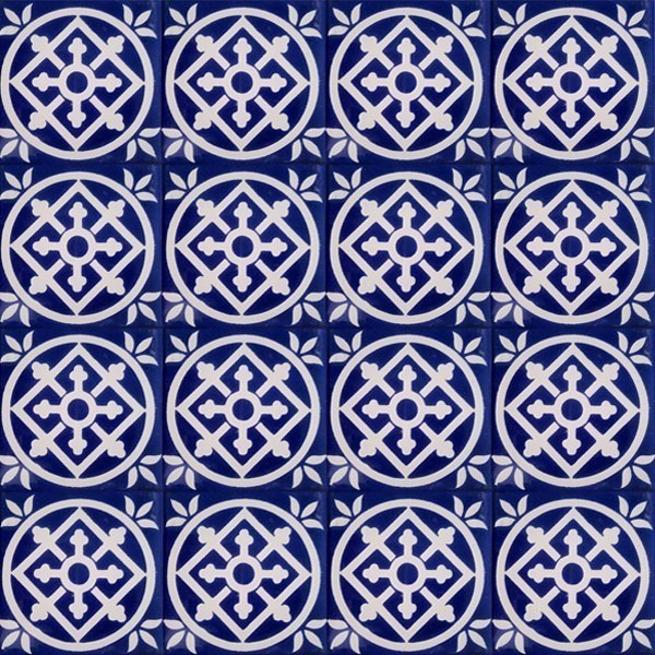 Mexican Talavera Tile - AMT 004 Blue (15,5cm x 15,5cm)