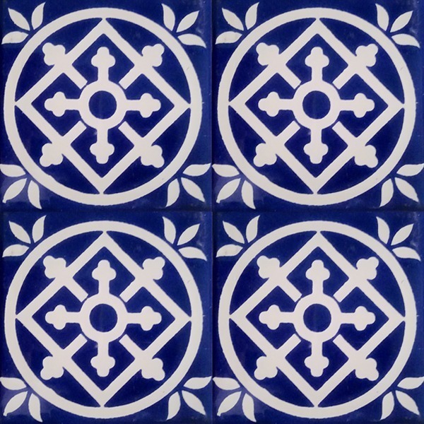 Mexican Talavera Tile - AMT 004 Blue (15,5cm x 15,5cm)
