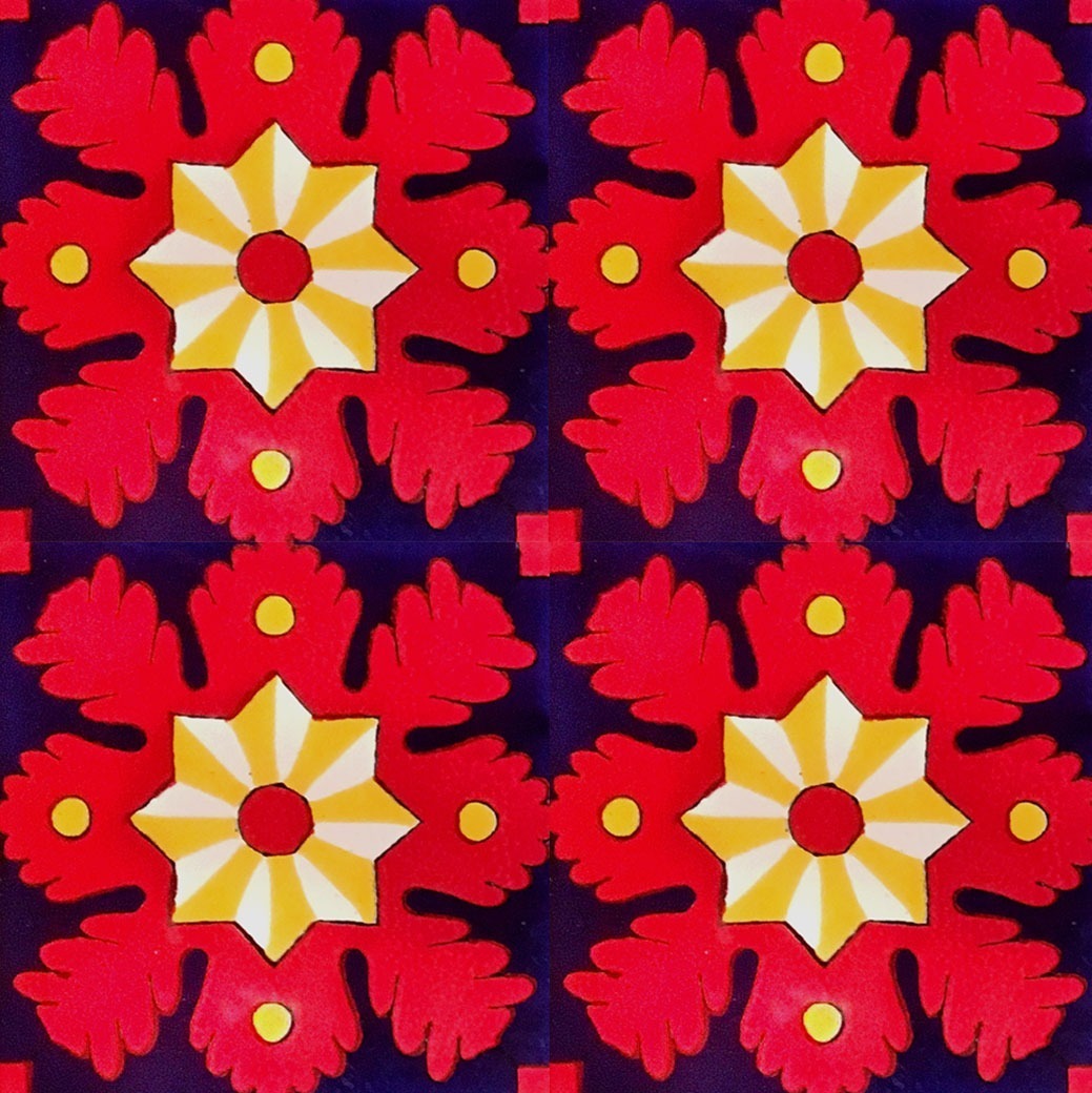 Mexican Talavera Tile - AMT 016 Cobalt