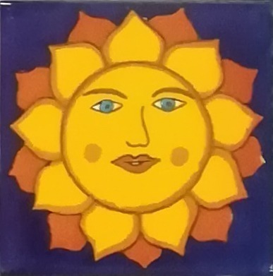 Mexican Talavera Tile - AMT (Sun Face)
