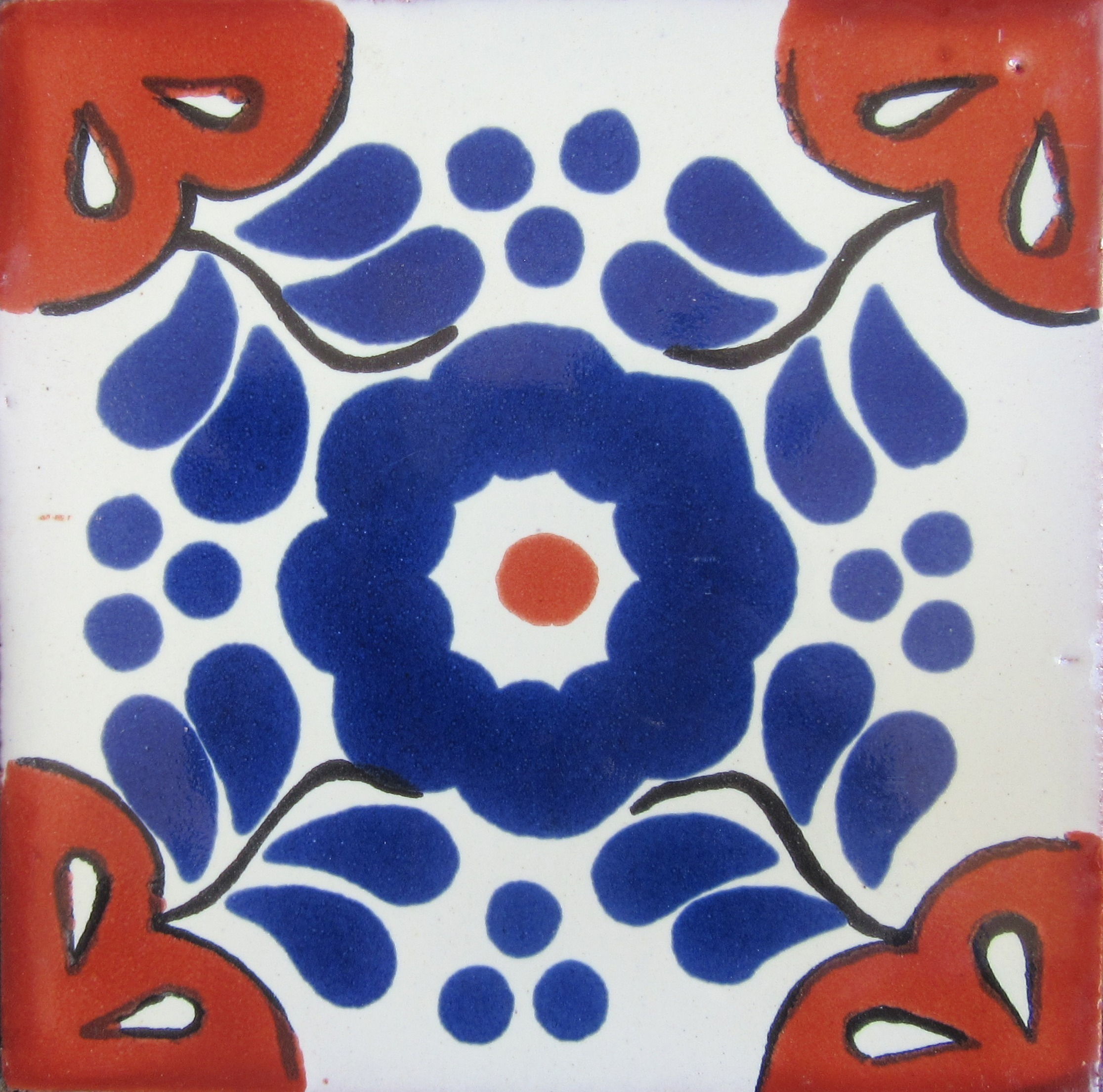Mexican Talavera Tile – HAD 059_TERRACOTTA