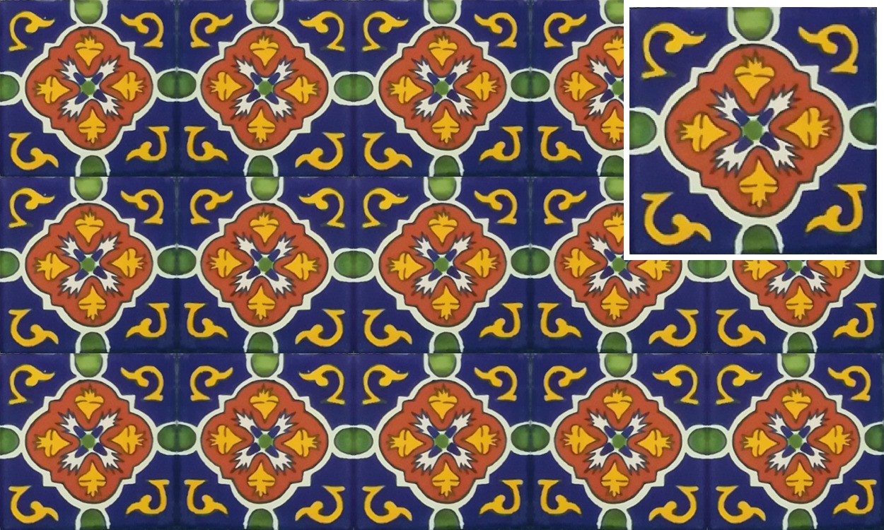 Mexican Talavera Tile - AZ 026 Cobalt