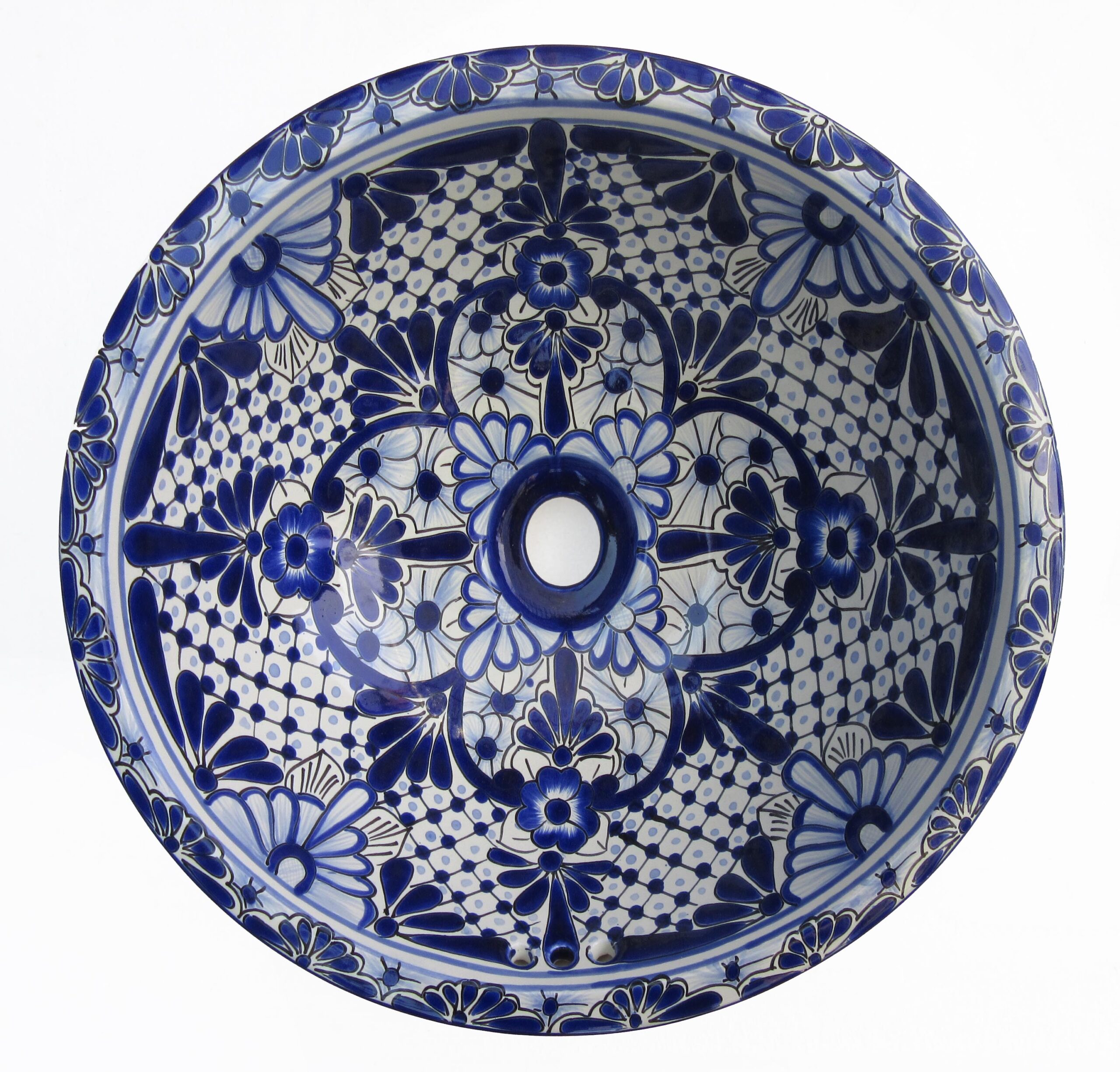 Round Basin Design- Blue & White Medium (34cm)