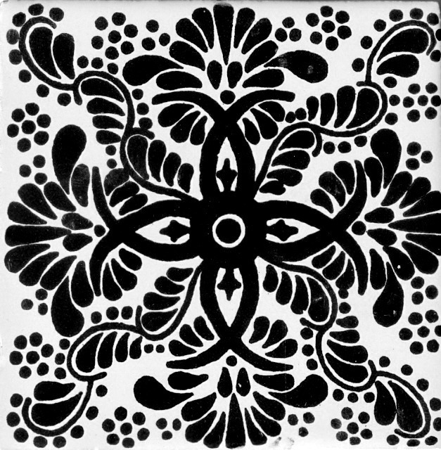 Mexican Talavera Tile – HAD 008_BLACK