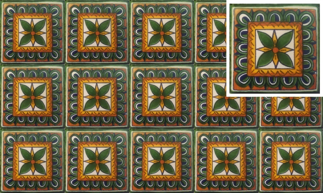 Mexican Talavera Tile - HAD030_GREEN