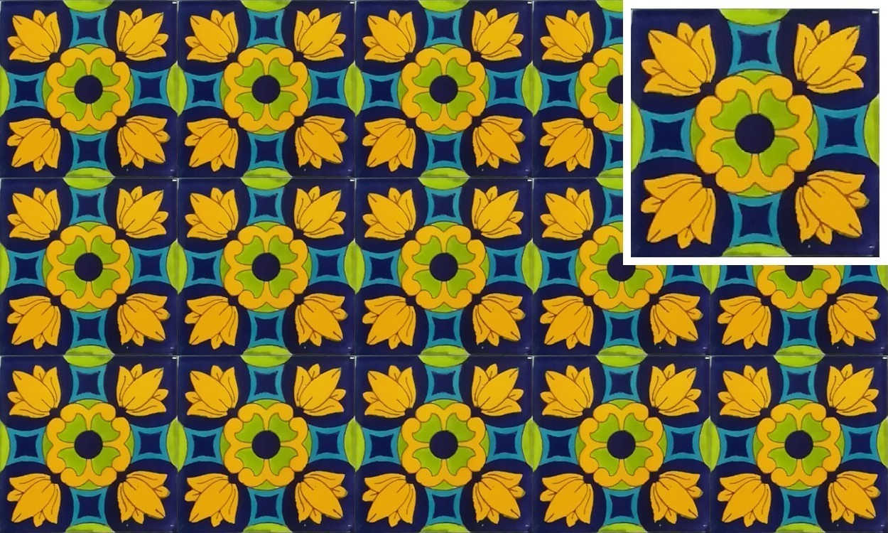 Mexican Talavera Tile - HAD 031_LIME GREEN