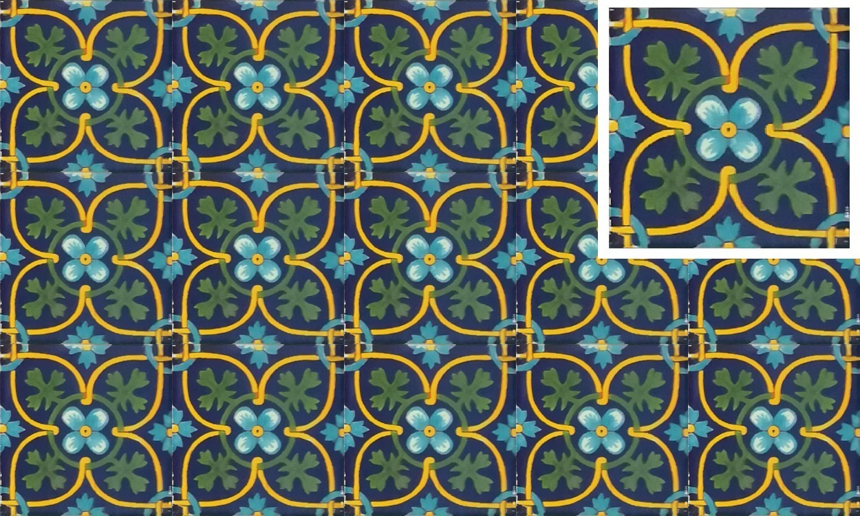 Mexican Talavera Tile - HAD 082 _COBALT MUSTARD