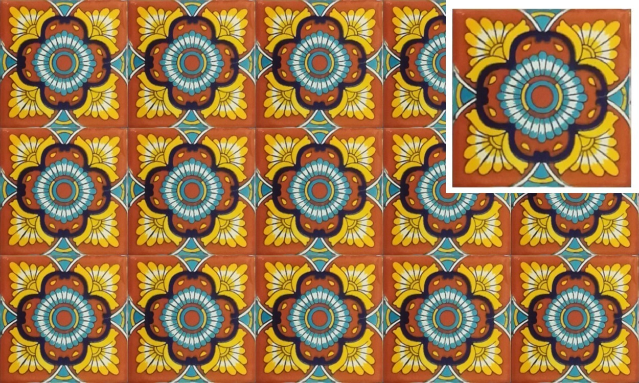 Mexican Talavera Tile -MAN 015_TERRACOTTA