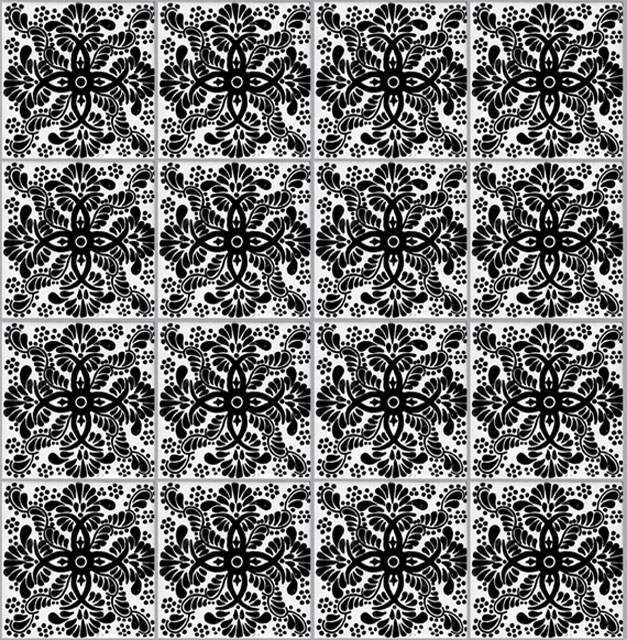 Mexican Talavera Tile – HAD 008_BLACK