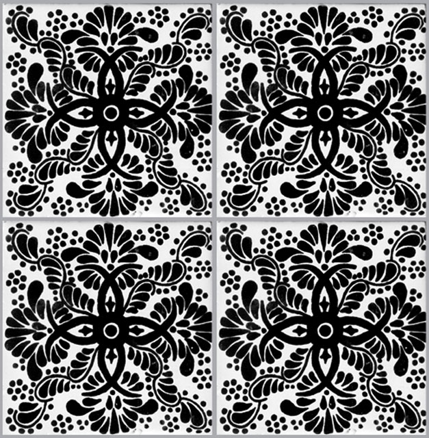 Mexican Talavera Tile – HAD 008_BLACK