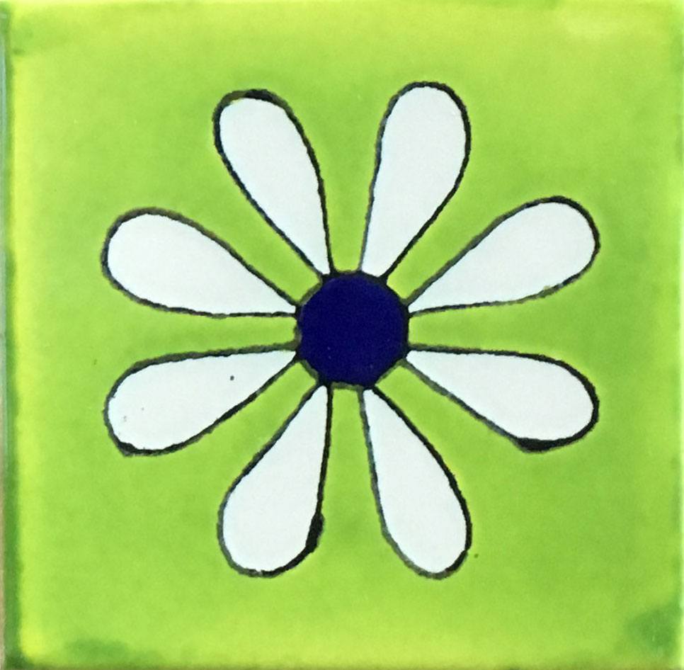 Mexican Talavera Tile - HAD-084_DAISY LIME