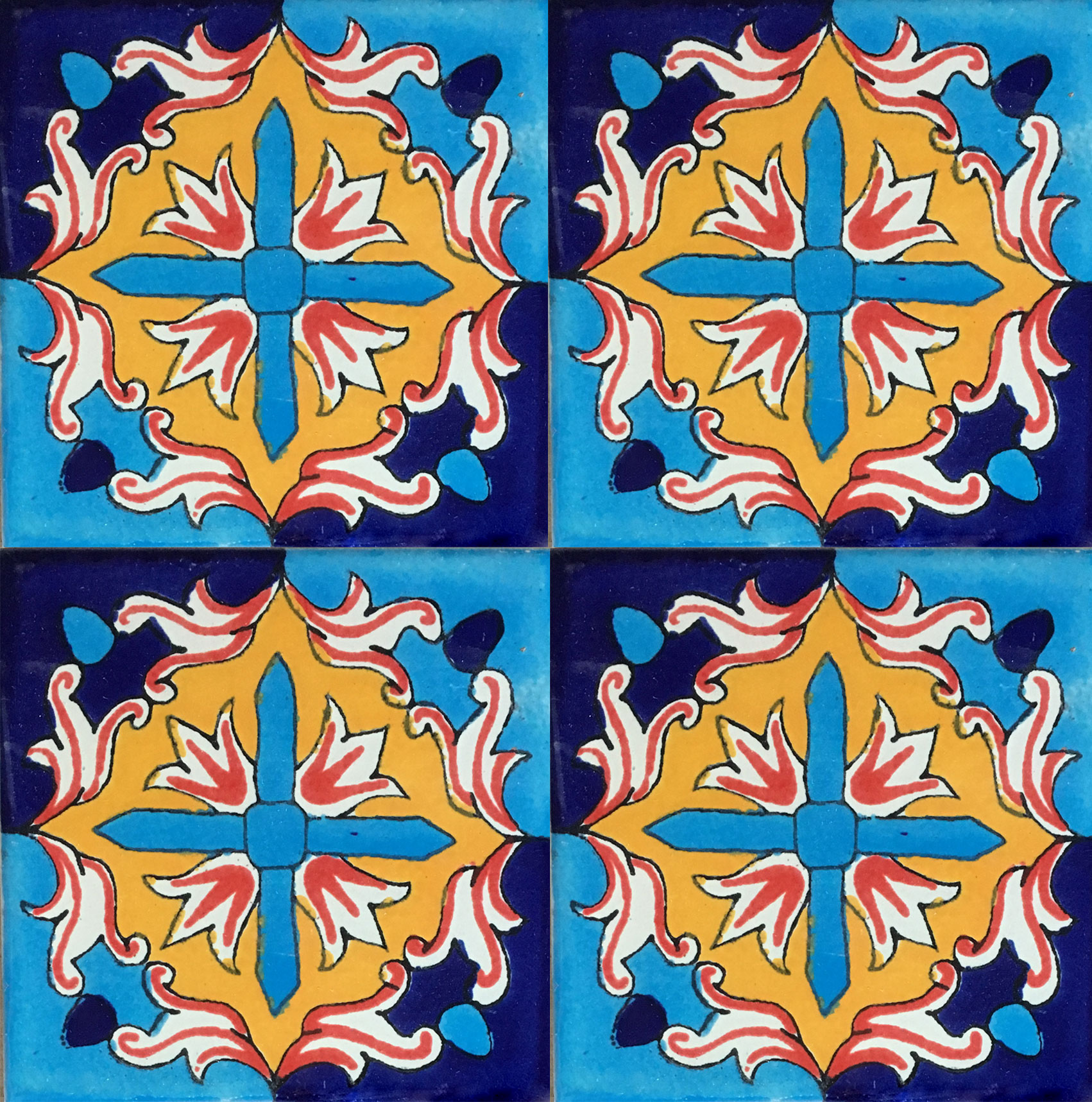 Mexican Talavera Tile - LIBRO TURQUOISE