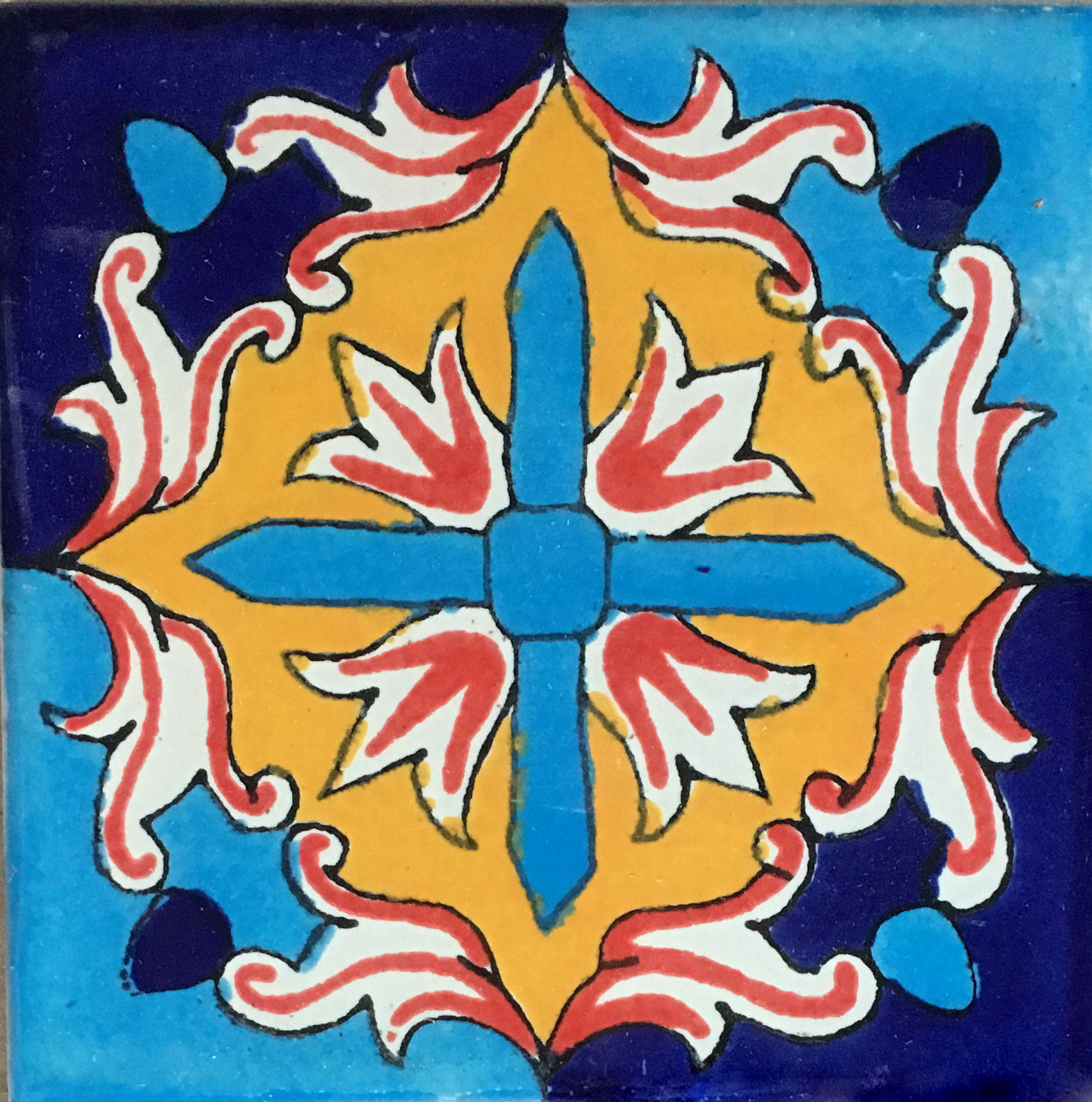 Mexican Talavera Tile - LIBRO TURQUOISE