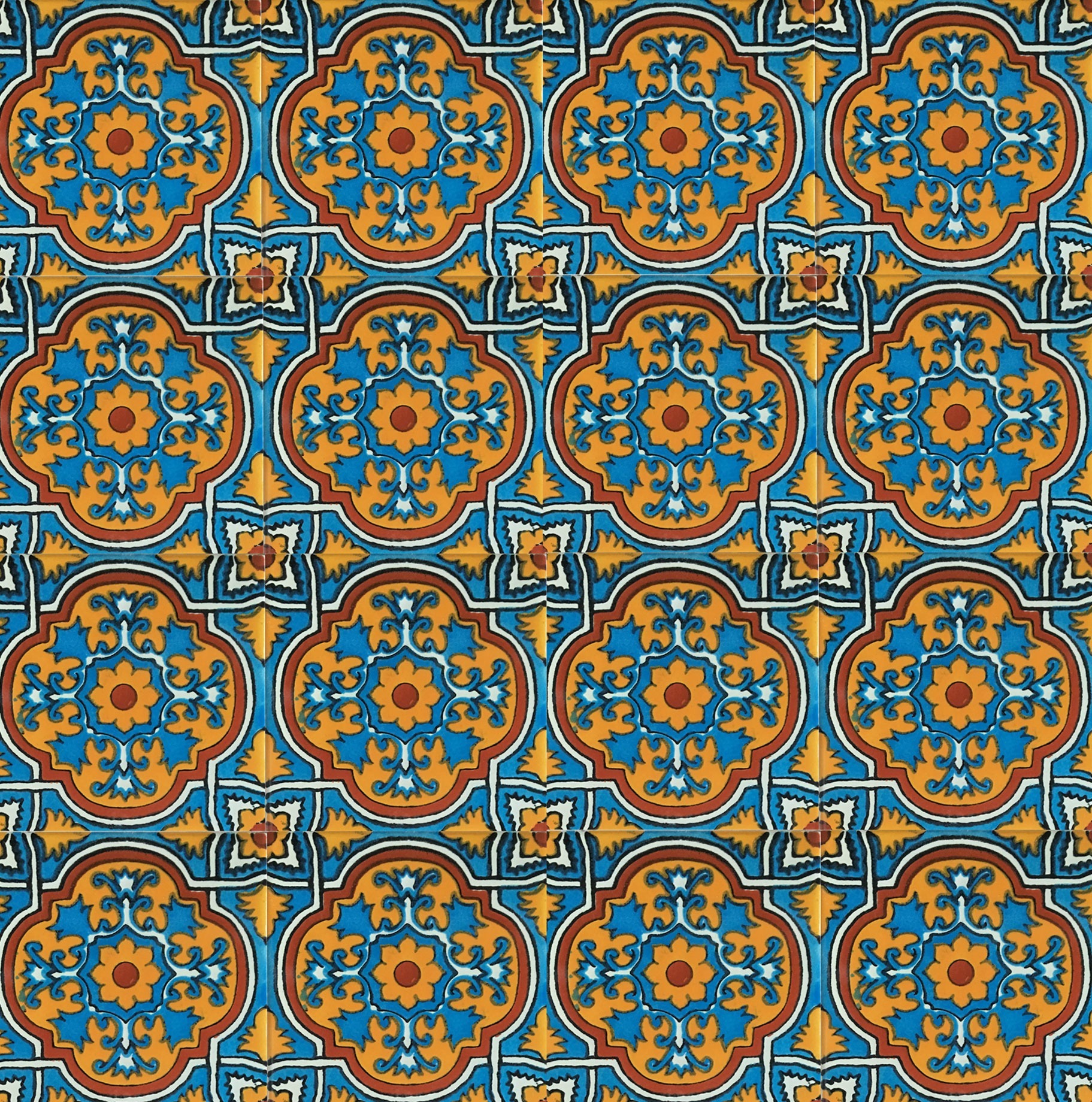 Mexican Talavera Tile - MAN-010 RED
