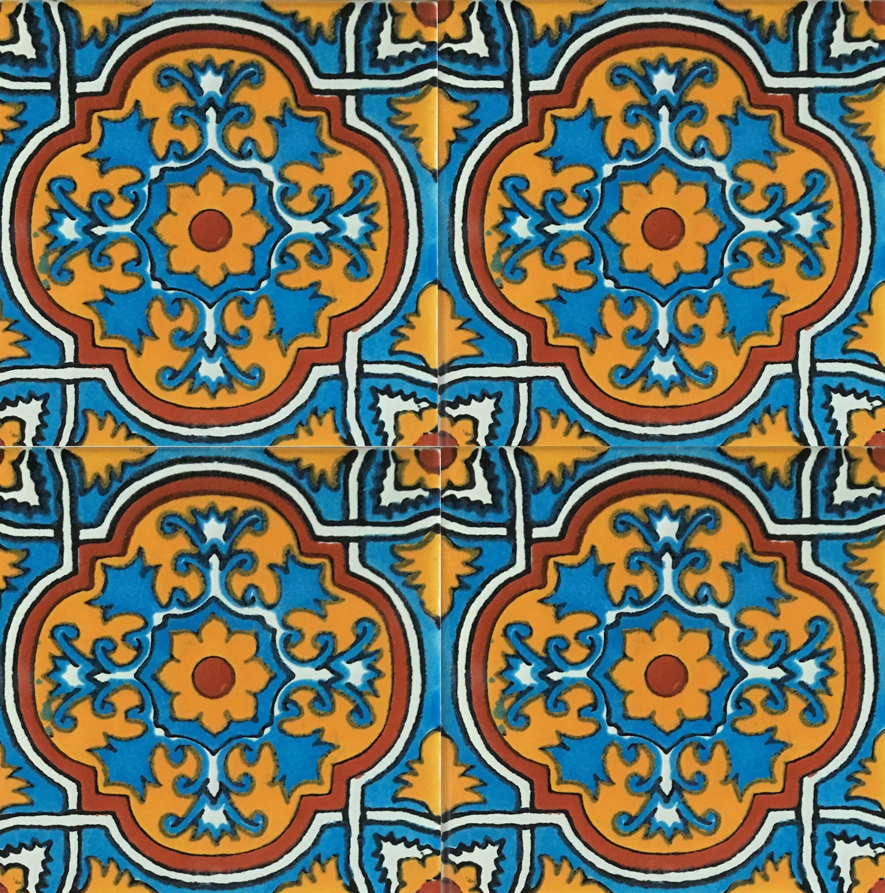 Mexican Talavera Tile - MAN-010 RED