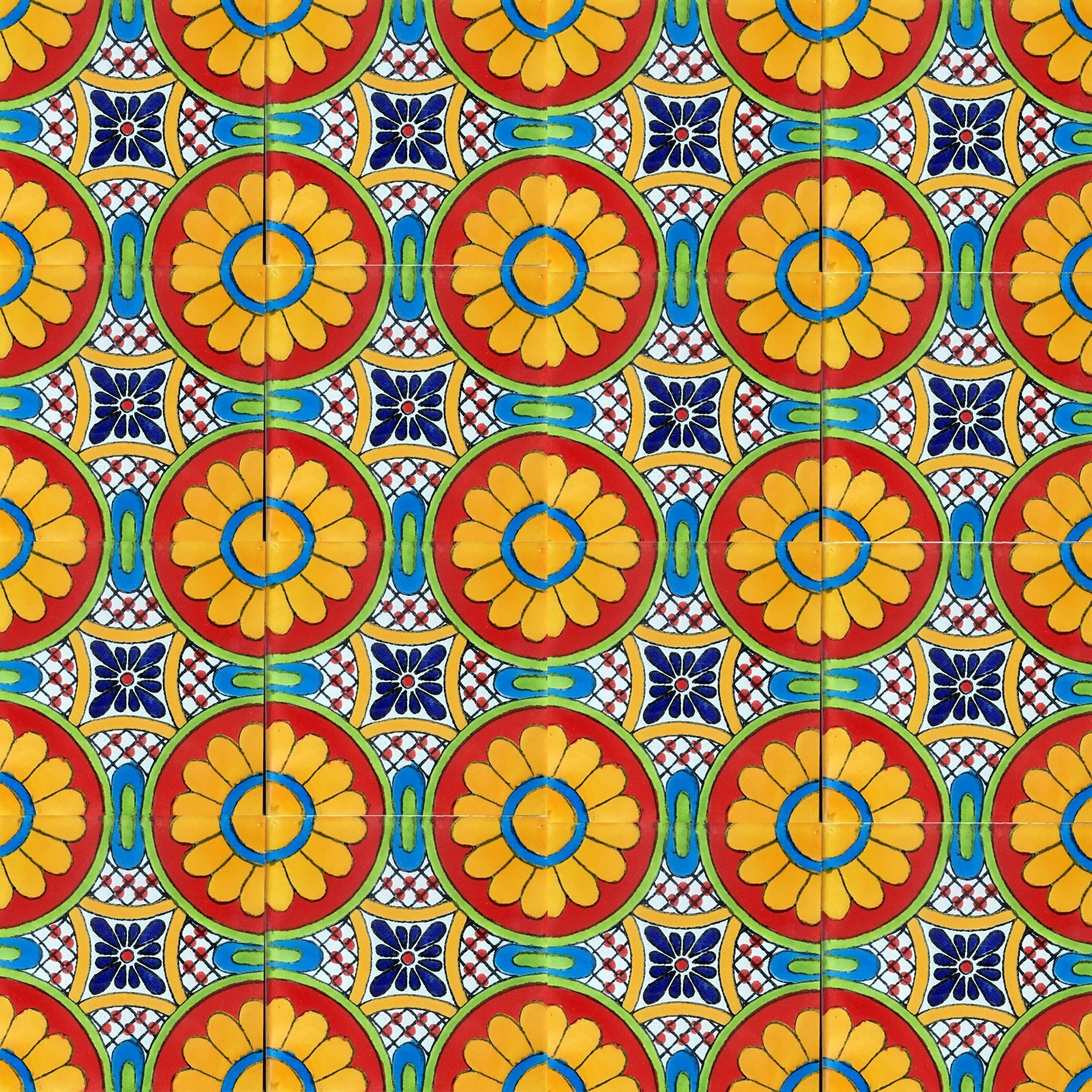 Mexican Talavera Tile - TABOADA ROJO