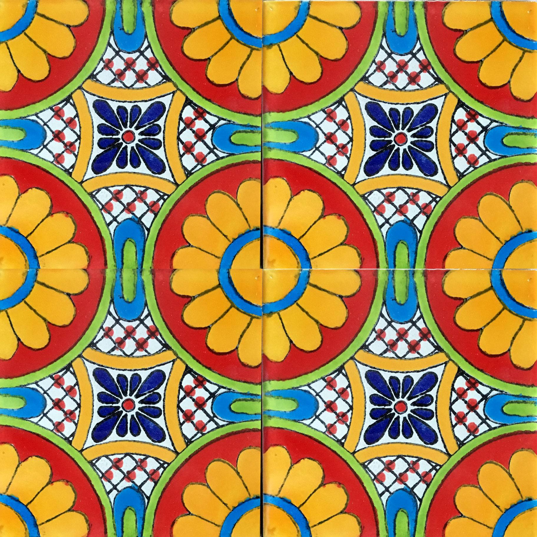 Mexican Talavera Tile - TABOADA ROJO
