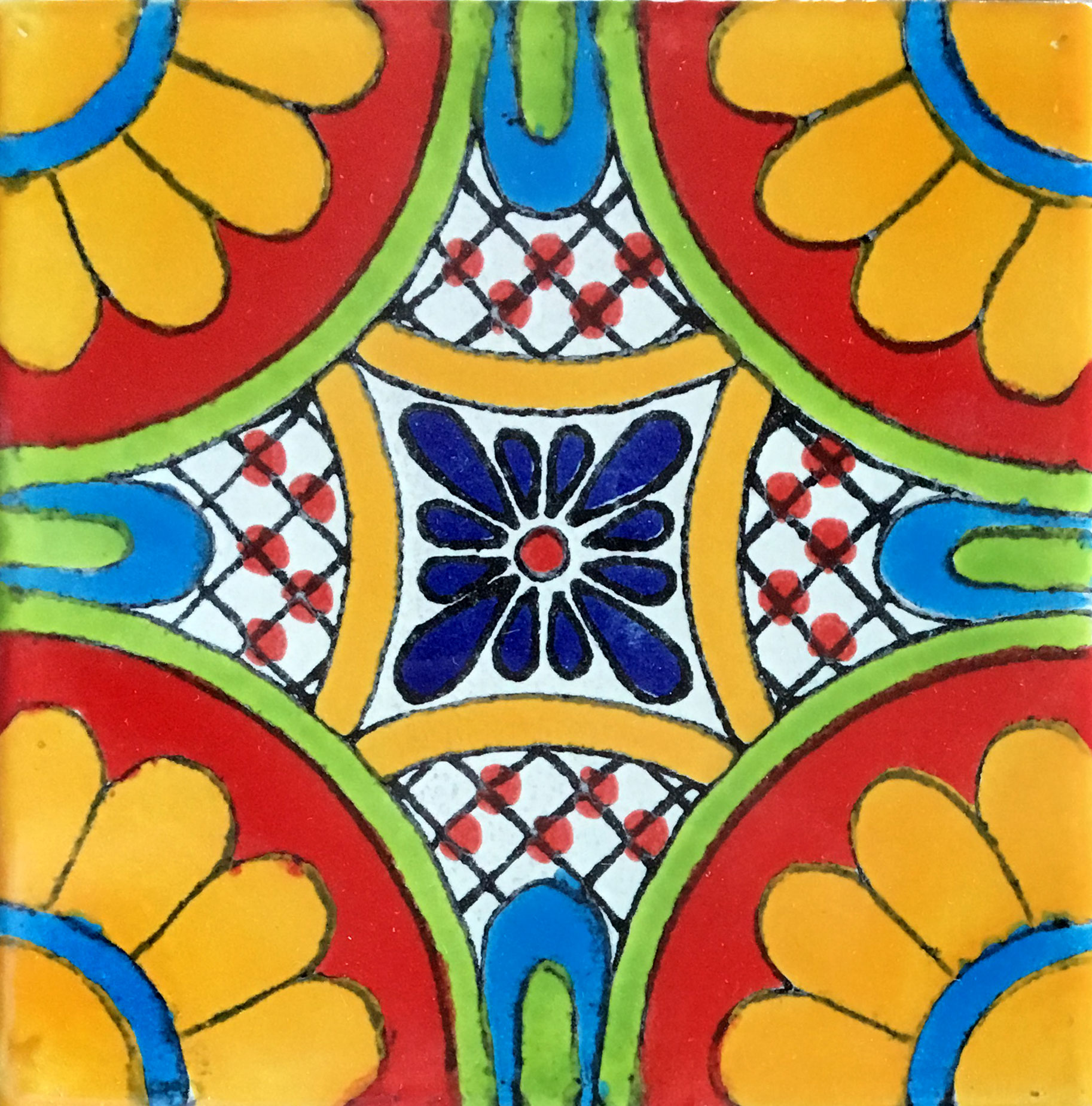 Mexican Talavera Tile - TABOADA ROJO