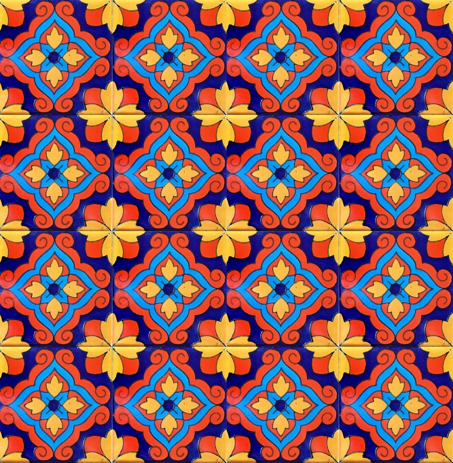 Mexican Talavera Tile - TOLEDO COBALTO