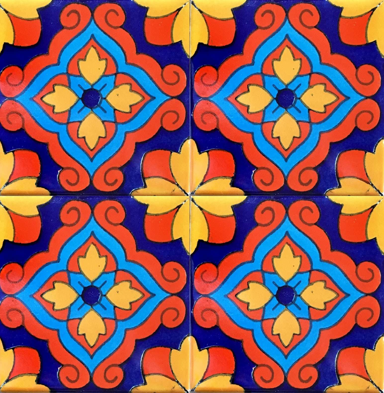 Mexican Talavera Tile - TOLEDO COBALTO