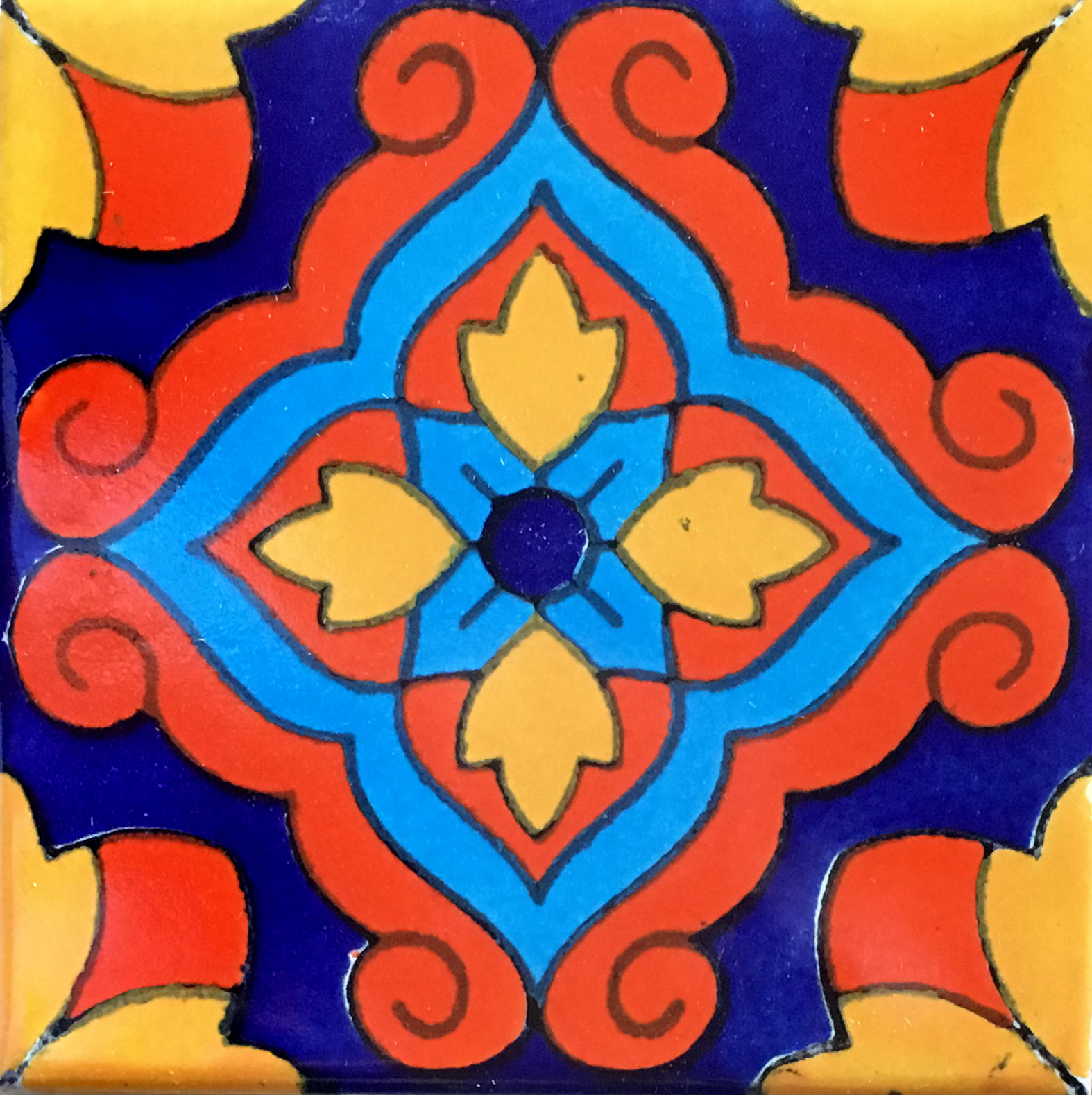 Mexican Talavera Tile - TOLEDO COBALTO