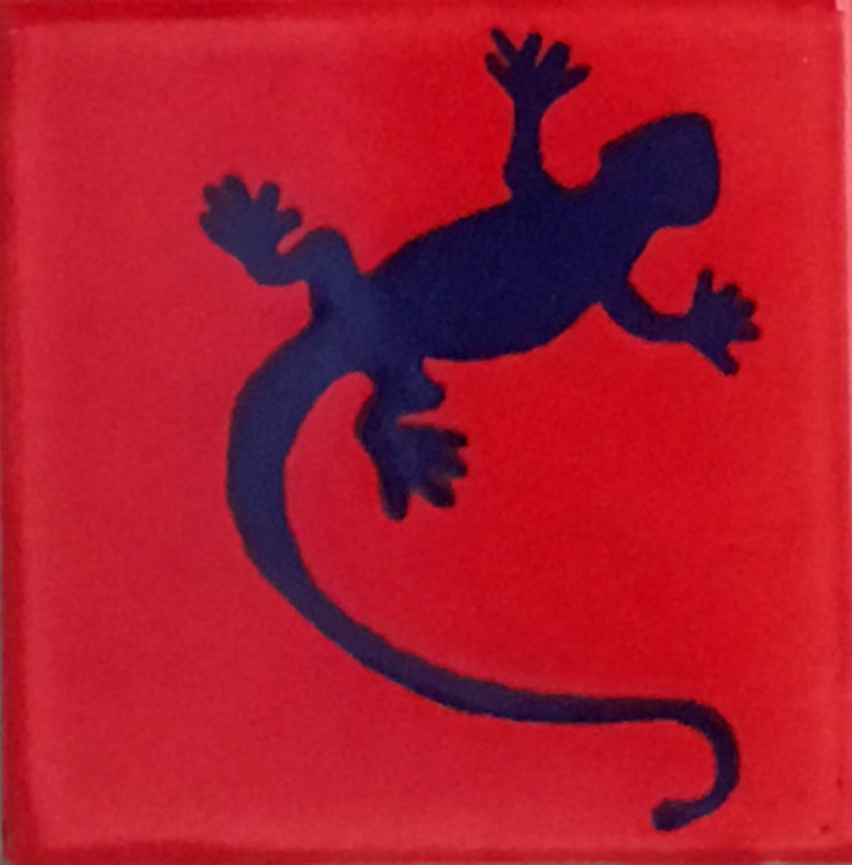 Mexican Talavera Tile - AMT LIZARD (RED/BLUE)