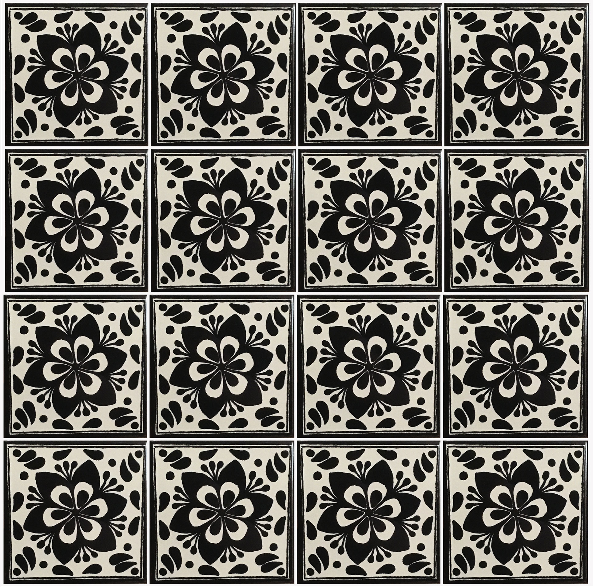 Mexican Talavera Tile – HAD 013_BLACK