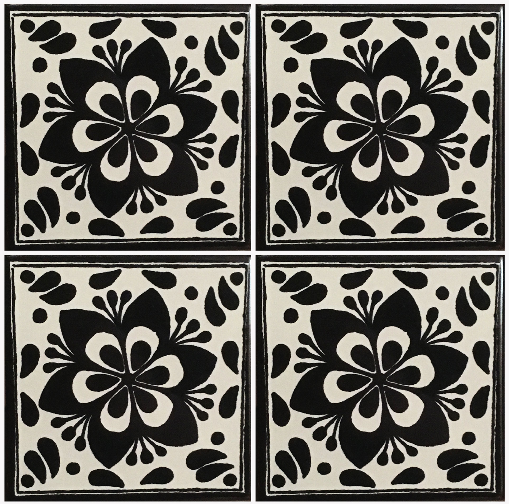 Mexican Talavera Tile – HAD 013_BLACK