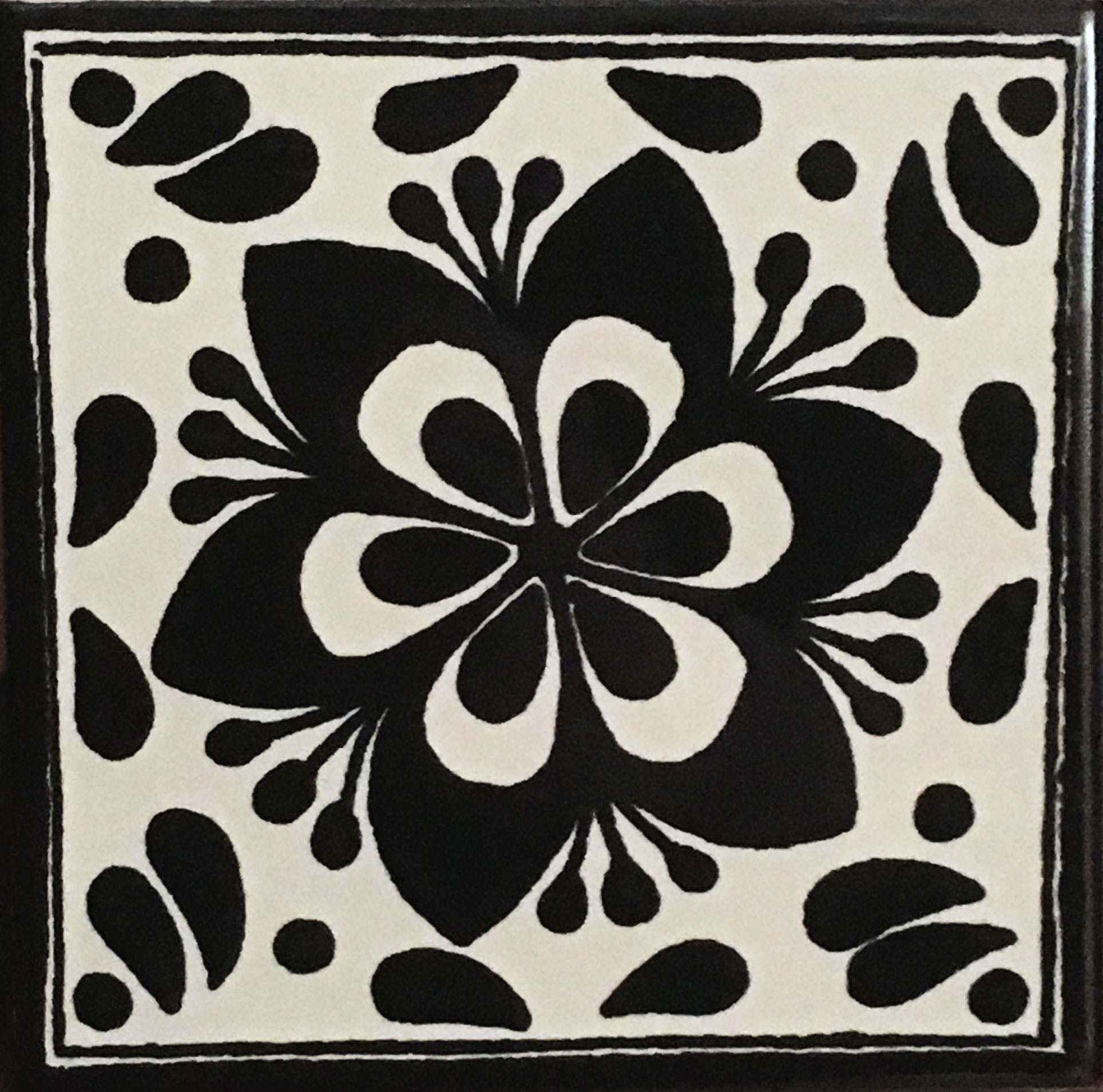 Mexican Talavera Tile – HAD 013_BLACK