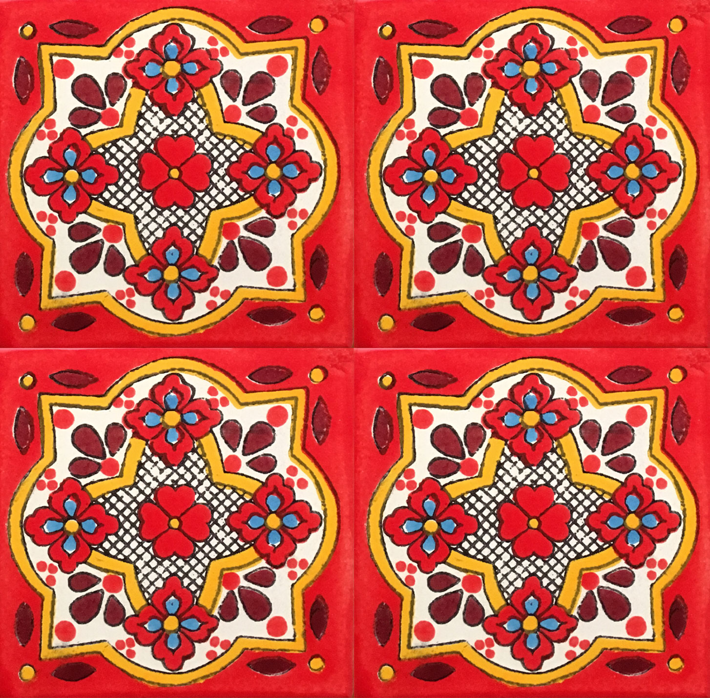 MEXICAN TALAVERA TILE - NEW002_RED
