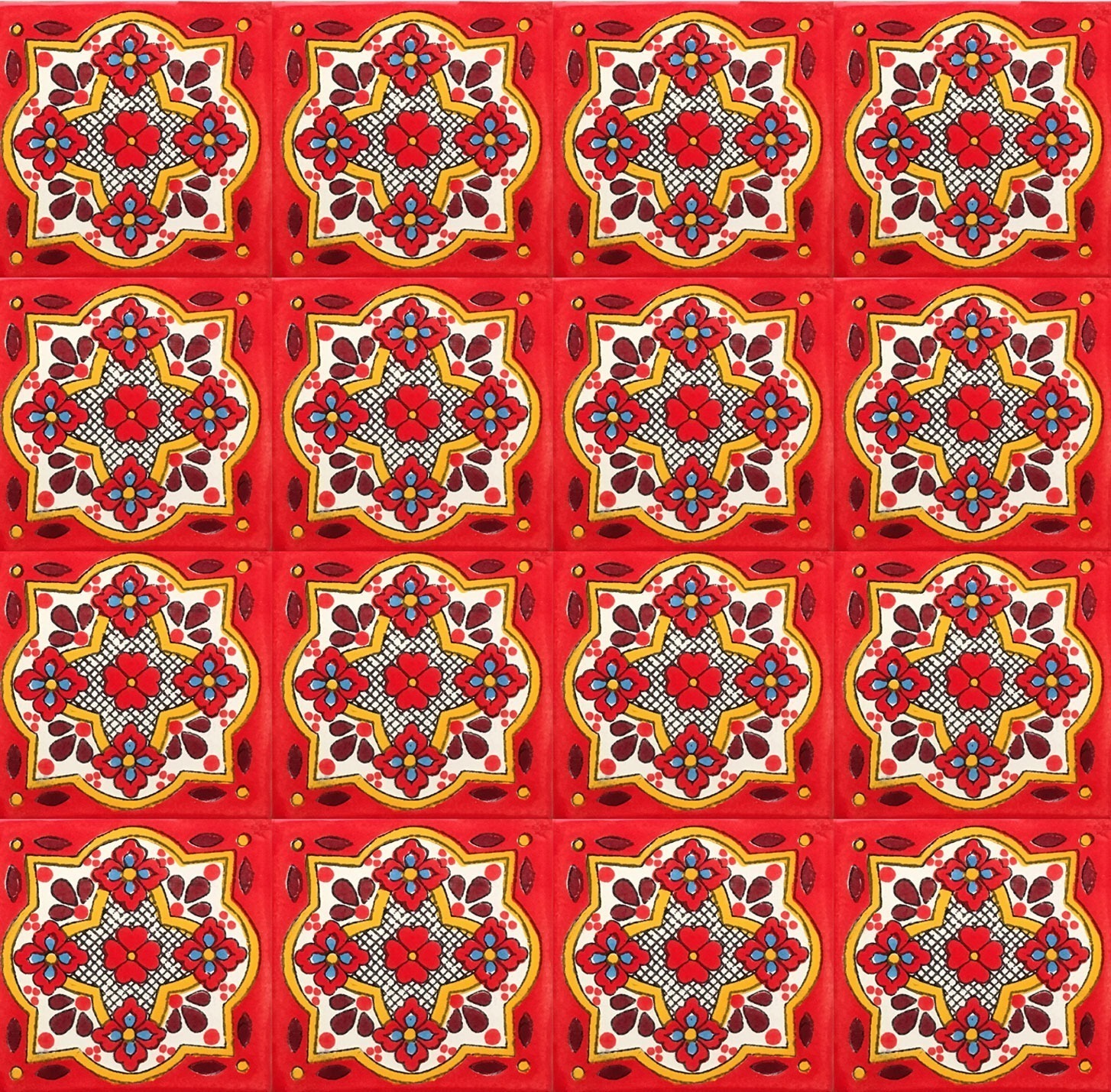 MEXICAN TALAVERA TILE - NEW002_RED