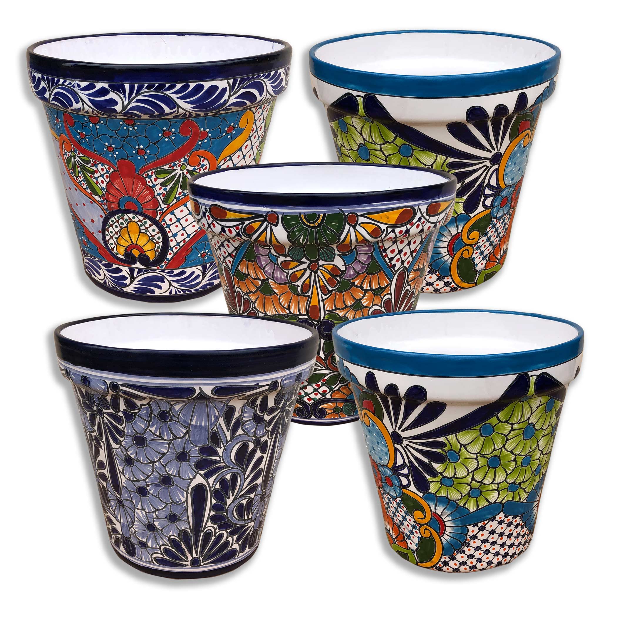 Hand Painted Ceramic Cone Flower Pot 40cm