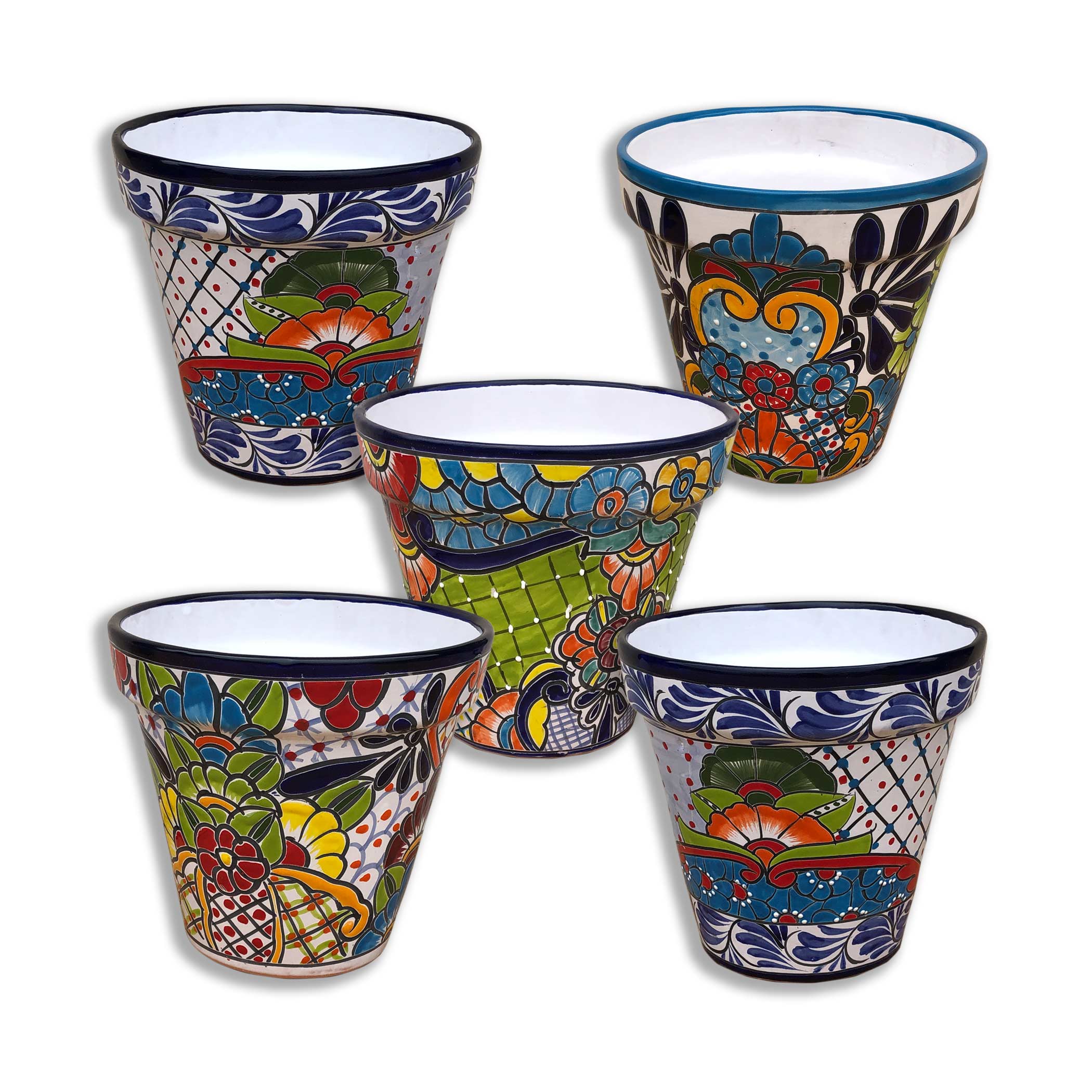 Hand Painted Ceramic Cone Flower Pot 25cm