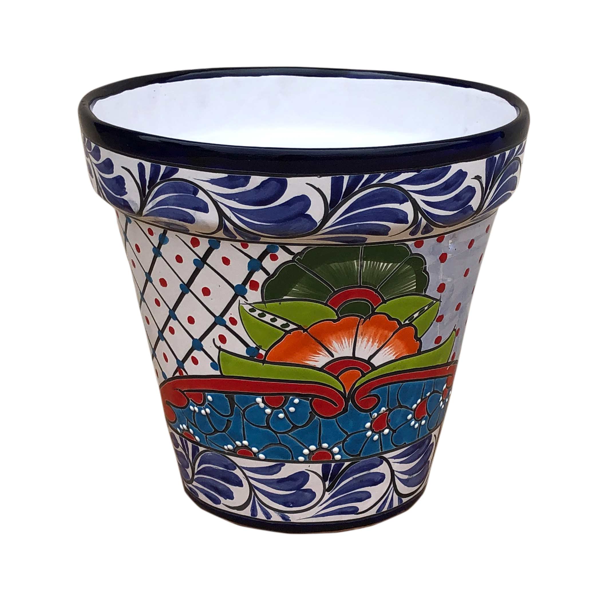 Hand Painted Ceramic Cone Flower Pot 25cm