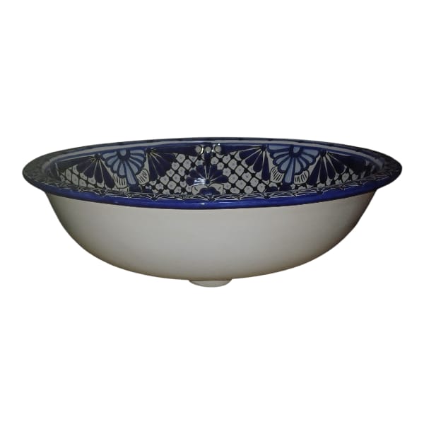 Oval Basin Design- Blue & White Medium (43x36cm)