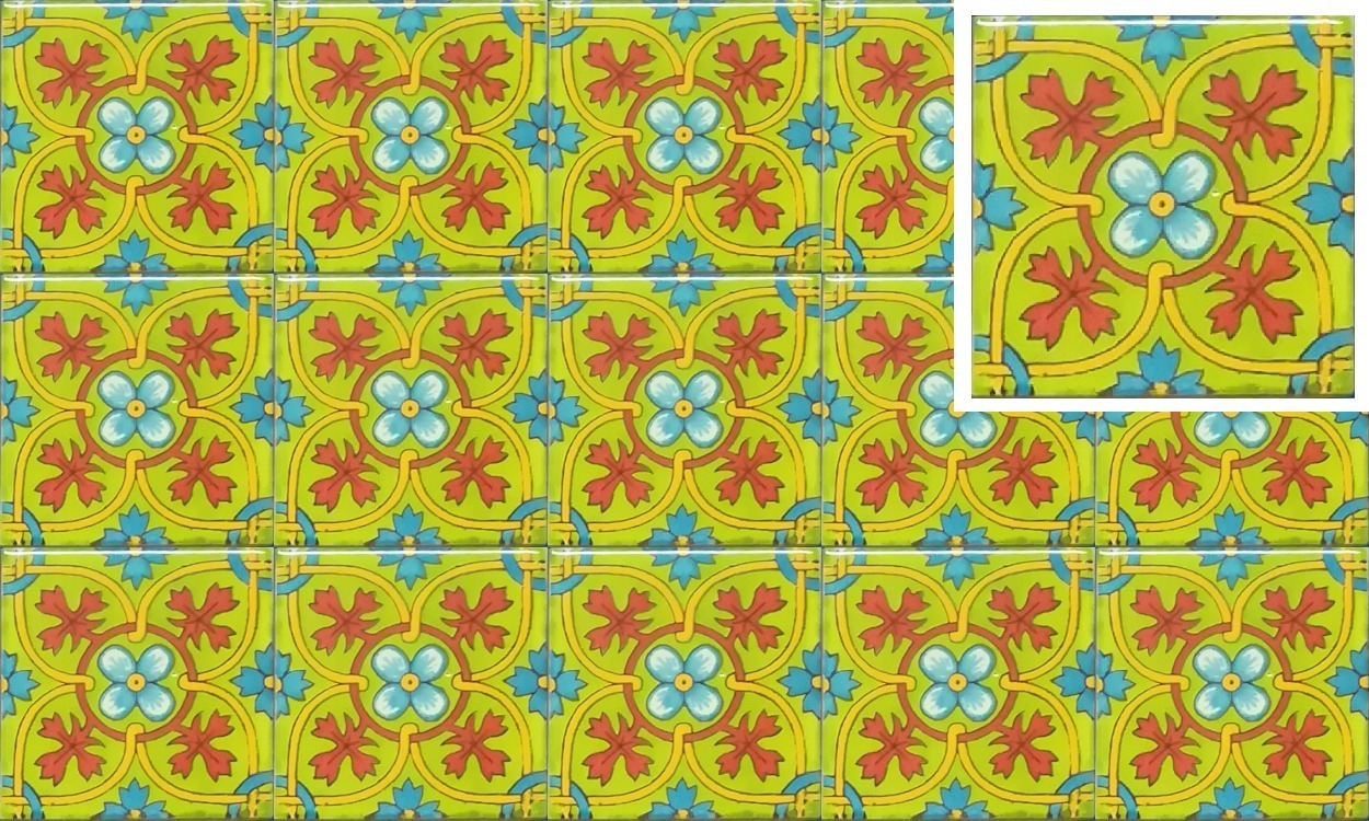 Mexican Talavera Tile - HAD 082_LIME GREEN