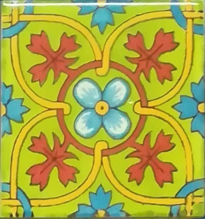 Mexican Talavera Tile - HAD 082_LIME GREEN