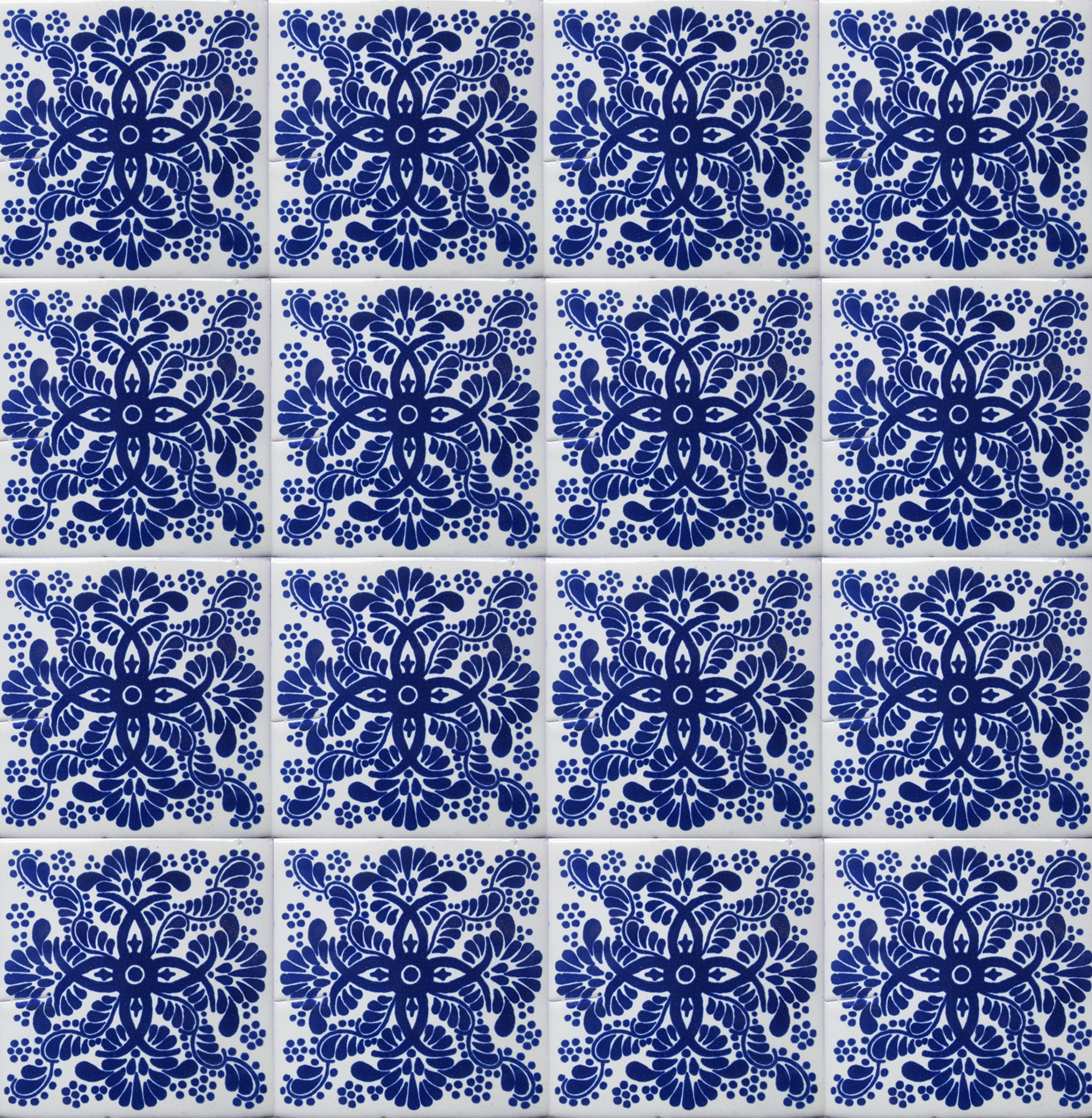 Mexican Talavera Tile – HAD008_COBALT (15.cm x 15.5cm)