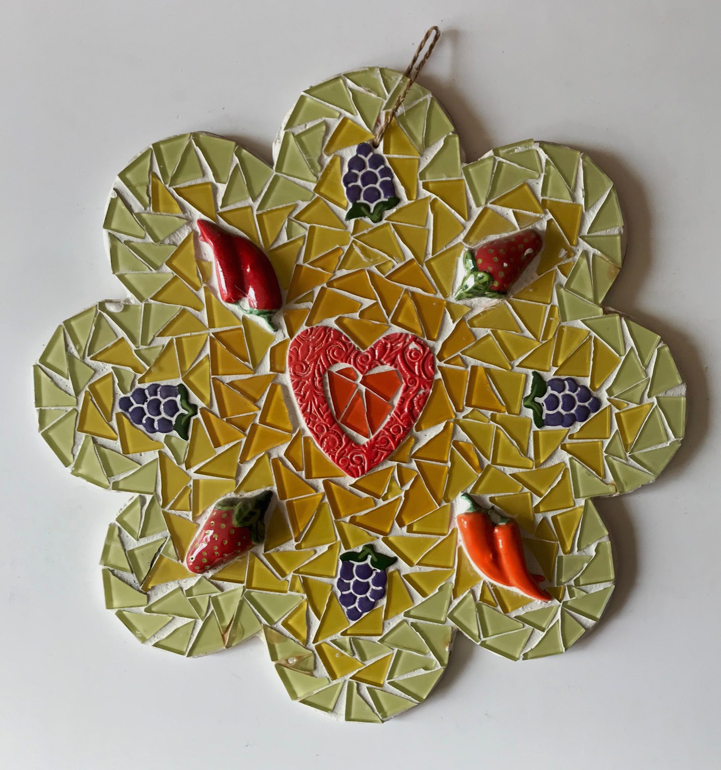 Handcrafted Mosaic Flower Wall Art